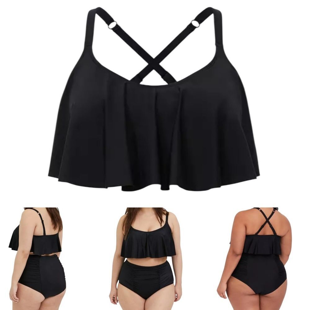 Torrid Wireless Straight Flounce Bikini Top 1X 14/16